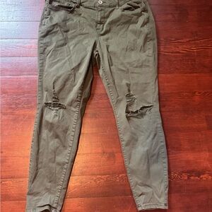Arizona Olive Distressed Pants